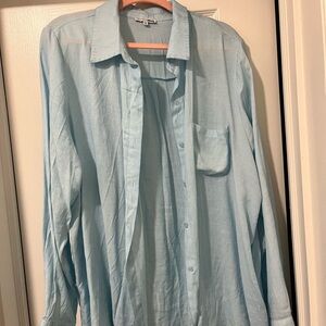 Fashion Bug Light Blue Button-Up Shirt